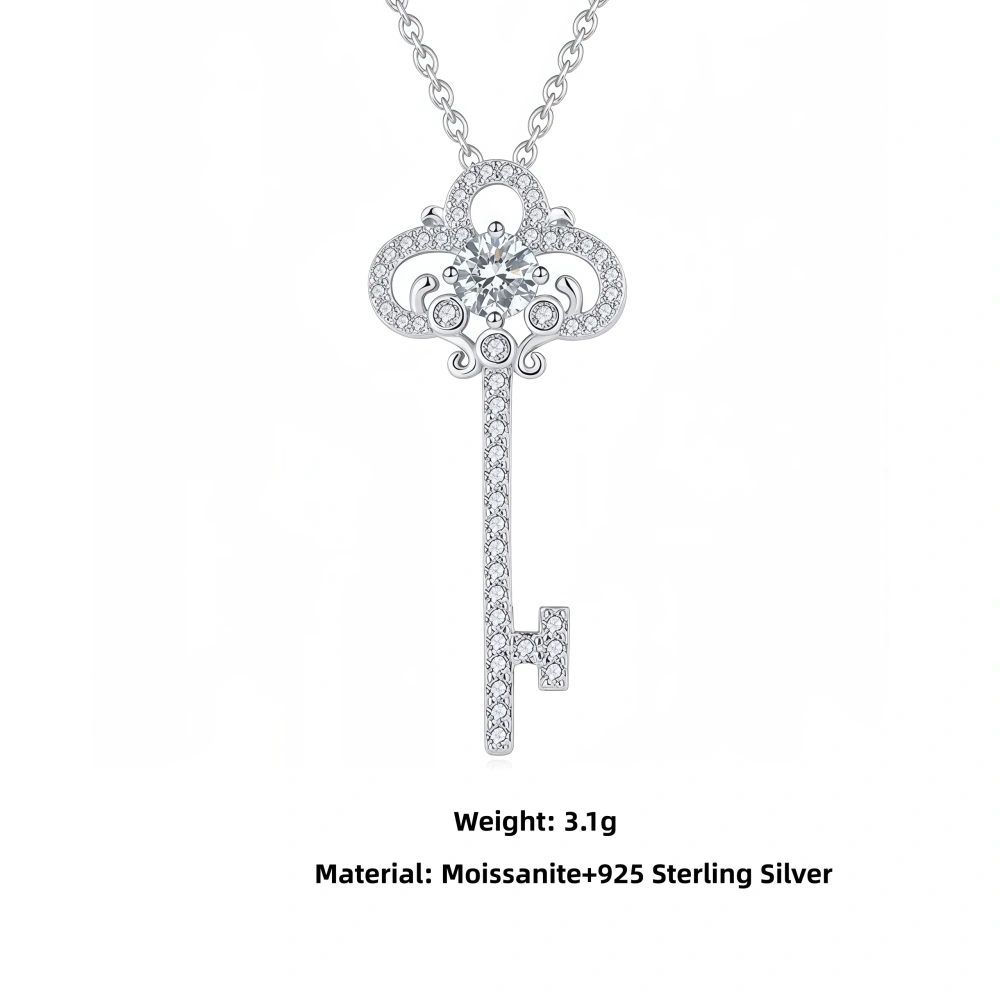 Veeie Veein Luxury Brand S925 Sterling Silver Necklace Accessory Womens Key Fashion Pendant Women Necklace Jewelry