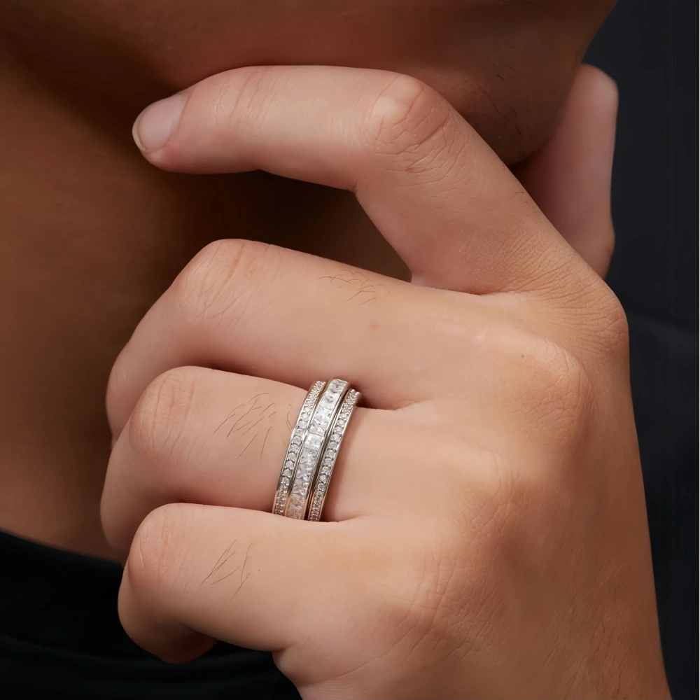 Veeie Veein Brand New Products New Products S925 Sterling Silver Moissanite Ring GRA Certificate Light Luxury Men Jewelry