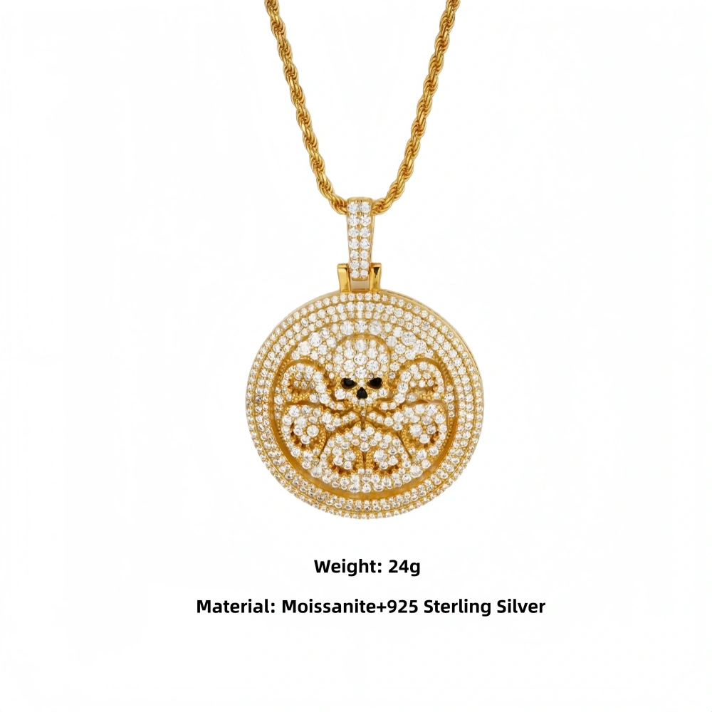 Veeie Veein Luxury Brand S925 Sterling Silver Necklace Light Luxury And High End Round Brand GRA Certificate Men S Jewelry