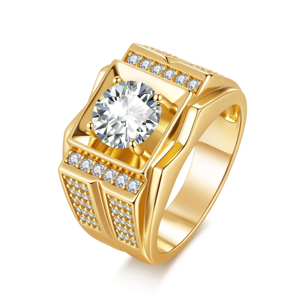 Veeie Veein Brand S925 Sterling Silver 2-Carat Moissanite Ring GRA Certificate Light Luxury Hip-Hop Ring Men Jewelry