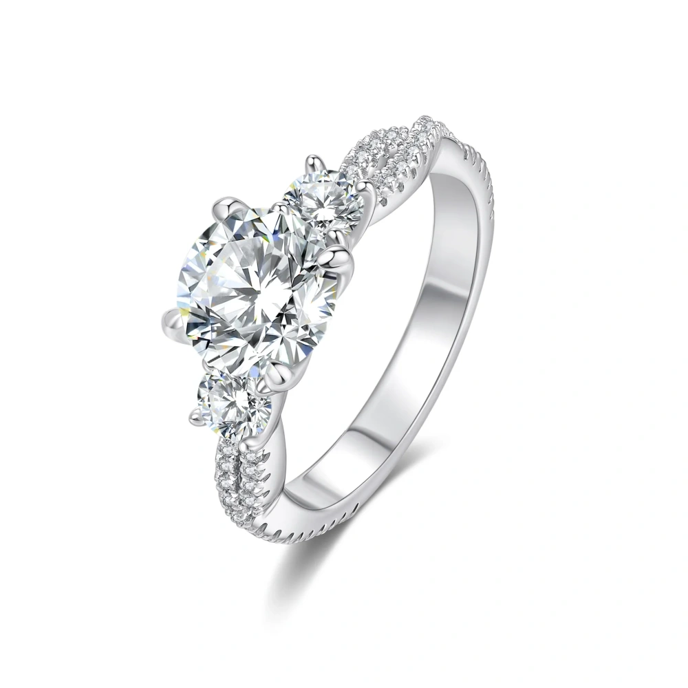 Veeie Veein Luxury Brand 0.5 Carats -1 Gram 2 Carats Wedding Moissanite GRA Certificate Ring S925 Sterling Silver Jewelry
