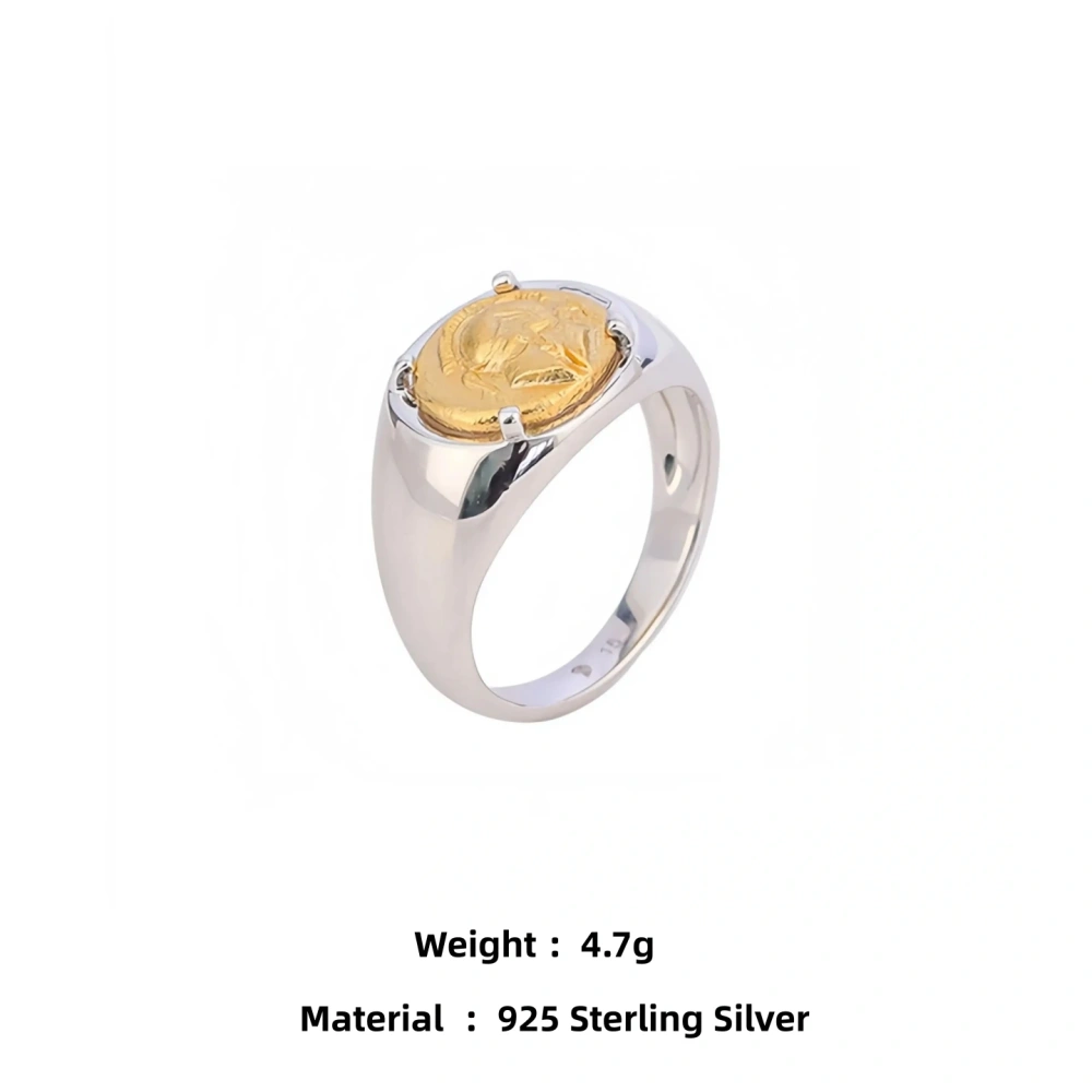 Mushan Luxury Brand Spartan Coin Ring For Women 18k Gold Plated 925 Sterling Silver Rings Fashion Jewelry Accessories