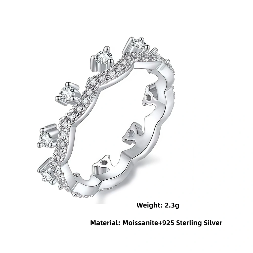 Veeie Veein Luxury Brand S925 Sterling Silver GRA Certificate Ring Niche Wavy Layering Women'S Ins Accessory Ring