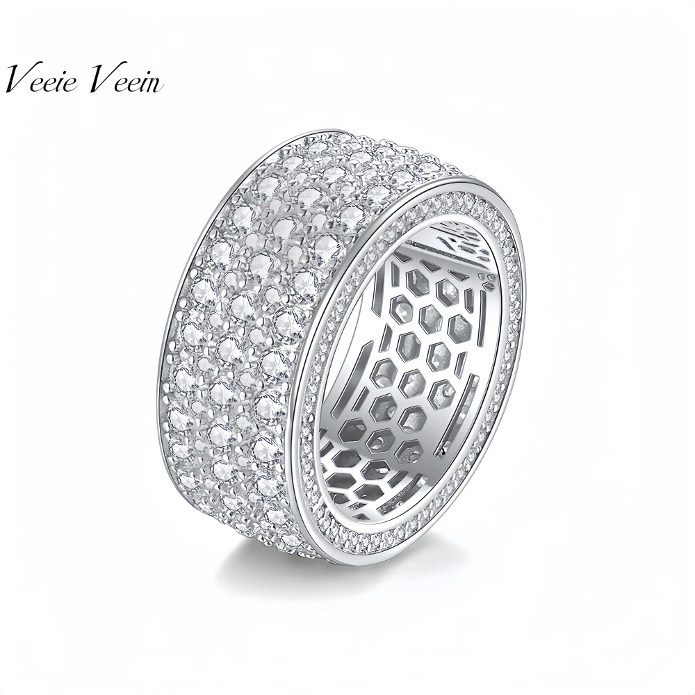 Veeie Veein Luxury Brand Classic New Products S925 Sterling Silver Moissanite Ring GRA Certificate Light Luxury Women  Jewelry