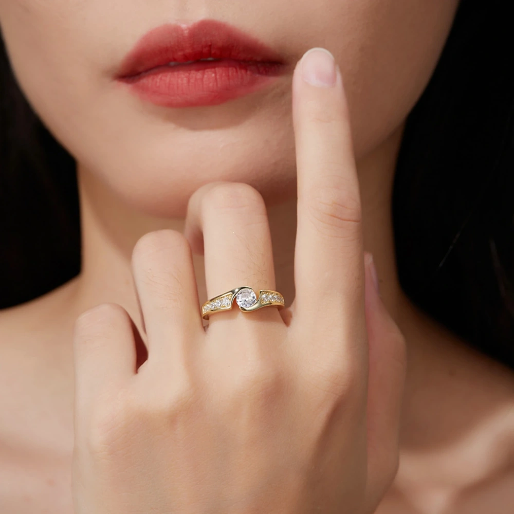 Veeie Veein Luxury Brand Products GRA Certificate S 925 Sterling Silver Inlaid Irregular-Shaped Oval Moissanite Ring Jewelry