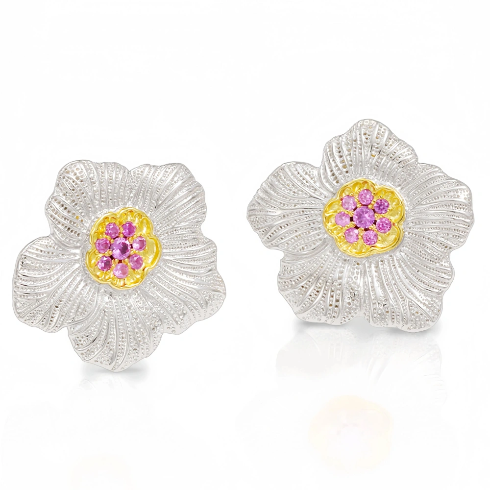 Mushan Luxury Brand Fashion High Quality Gardenia Flower Ear Studs 925 Sterling Silver Plated Earrings Bestsellers Jewelry