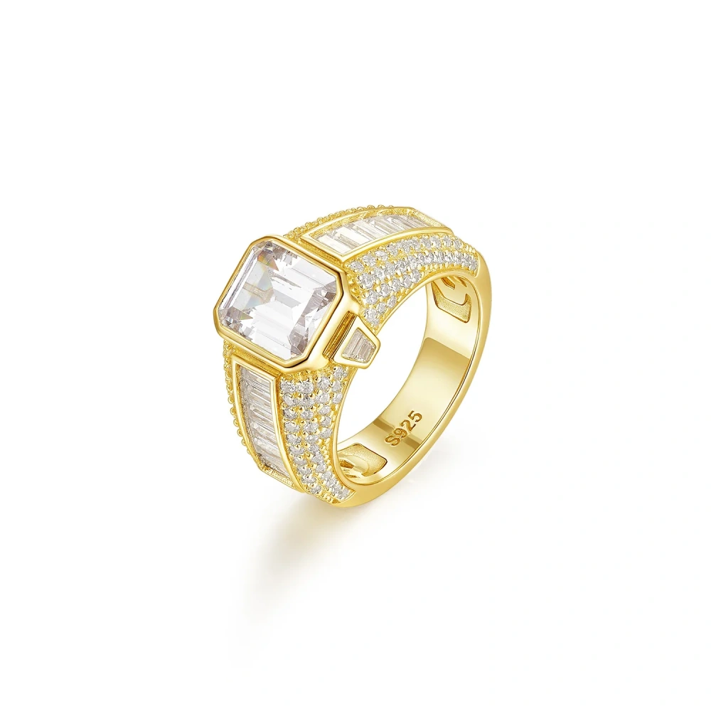 Veeie Veein Luxury Brand Newest S925 Sterling Silver Ring Men'S Niche Ring Moissanite GRA Certificate Ring Accessory
