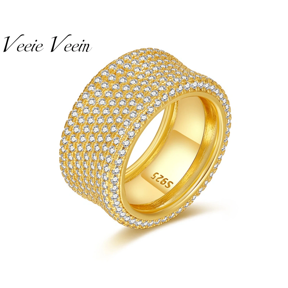 Veeie Veein Luxury Brand S925 Sterling Silver Men'S Ring Moissanite GRA Certificate Ring Starry Sky Trendy Accessory