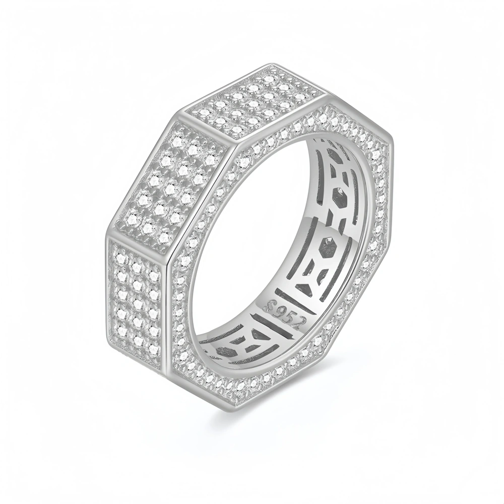 Veeie Veein Brand Luxury Brand Designer Moissanite Octagonal S925 Sterling Silver Rings GRA Certificate Jewelry