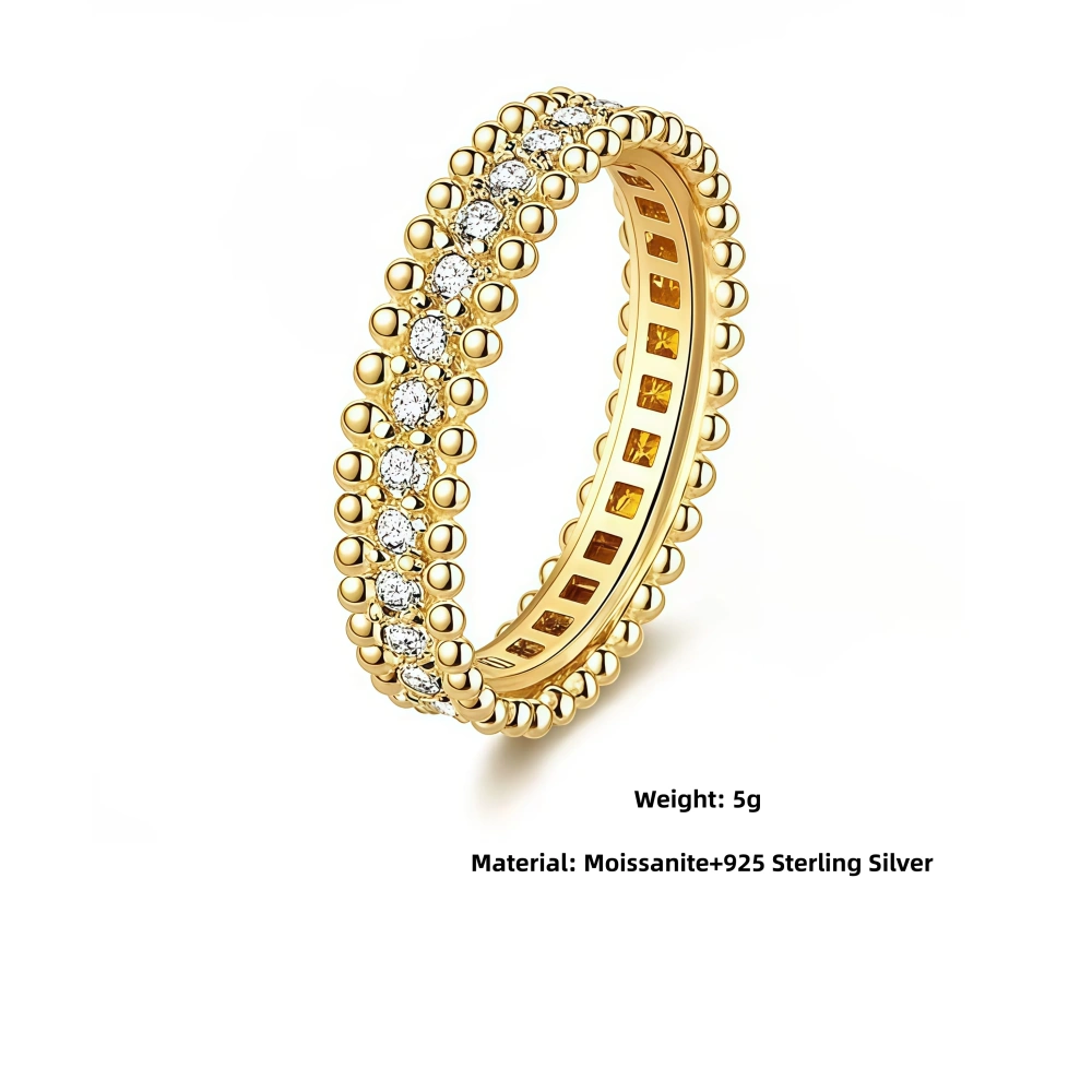 Veeie Veein Luxury Brand High Quality Beaded Edge GRA Certificate Ring For Women S925 Sterling Silver Ring Fashion Ring Jewelry