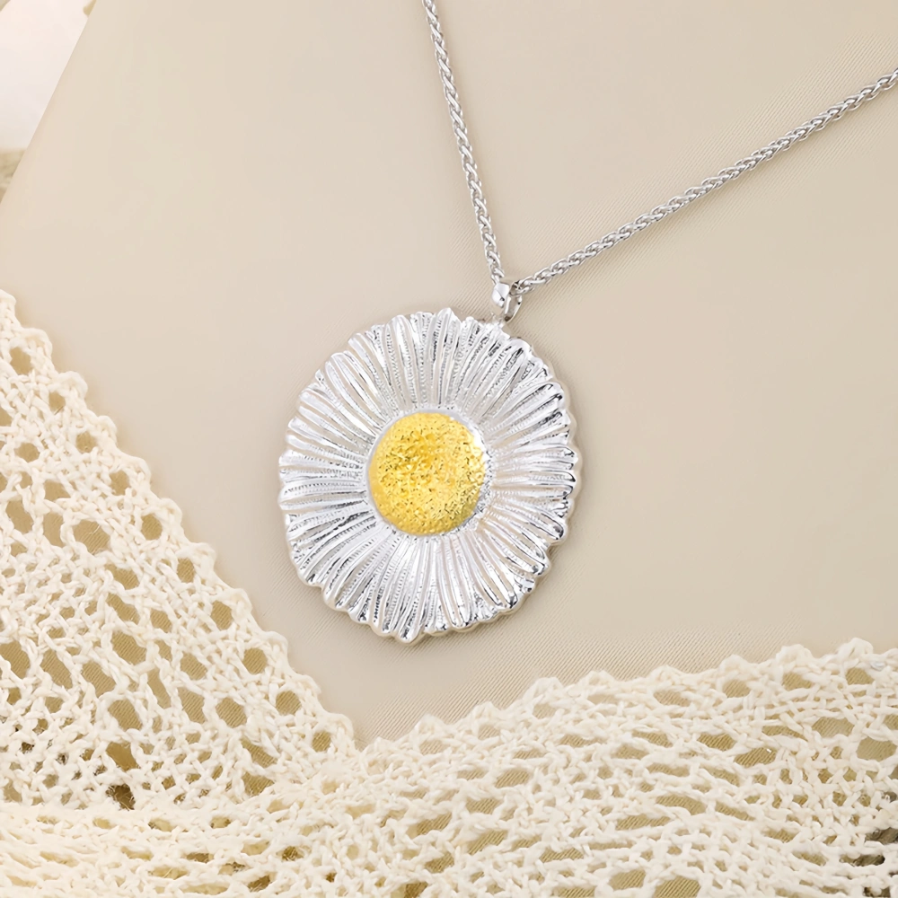 Mushan Luxury Brand Brushed Flower Daisy Necklace 18k Gold Plated 925 Sterling Silver Pendant Necklaces Fine Jewelry