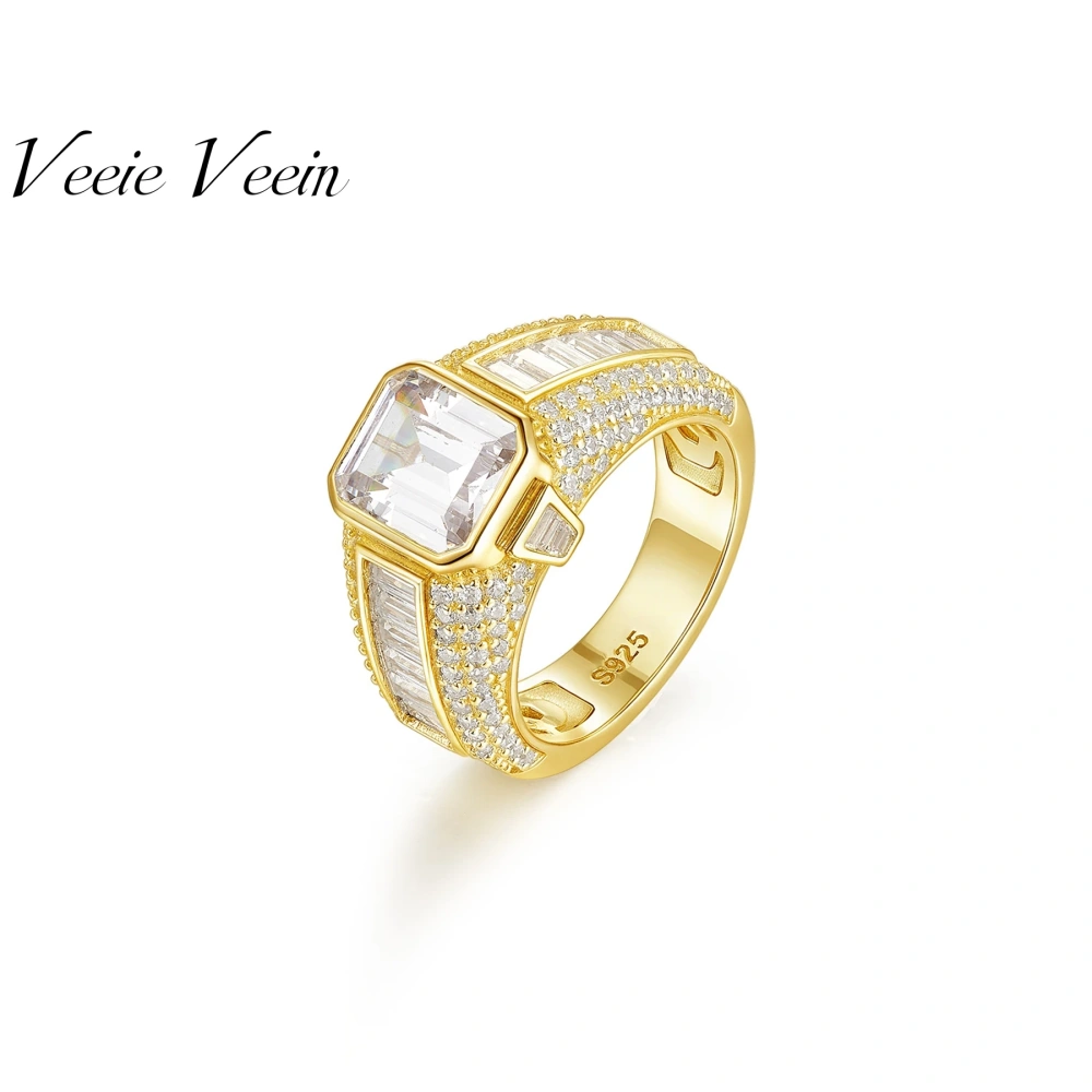 Veeie Veein Luxury Brand Newest S925 Sterling Silver Ring Men'S Niche Ring Moissanite GRA Certificate Ring Accessory
