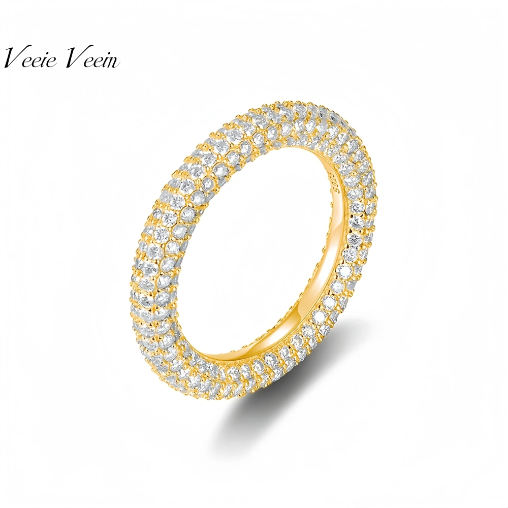 Veeie Veein Brand  Luxury Brand Designer S925 Sterling Silver Ring Moissanite GRA Certificate Ring Trend Ring Jewelry