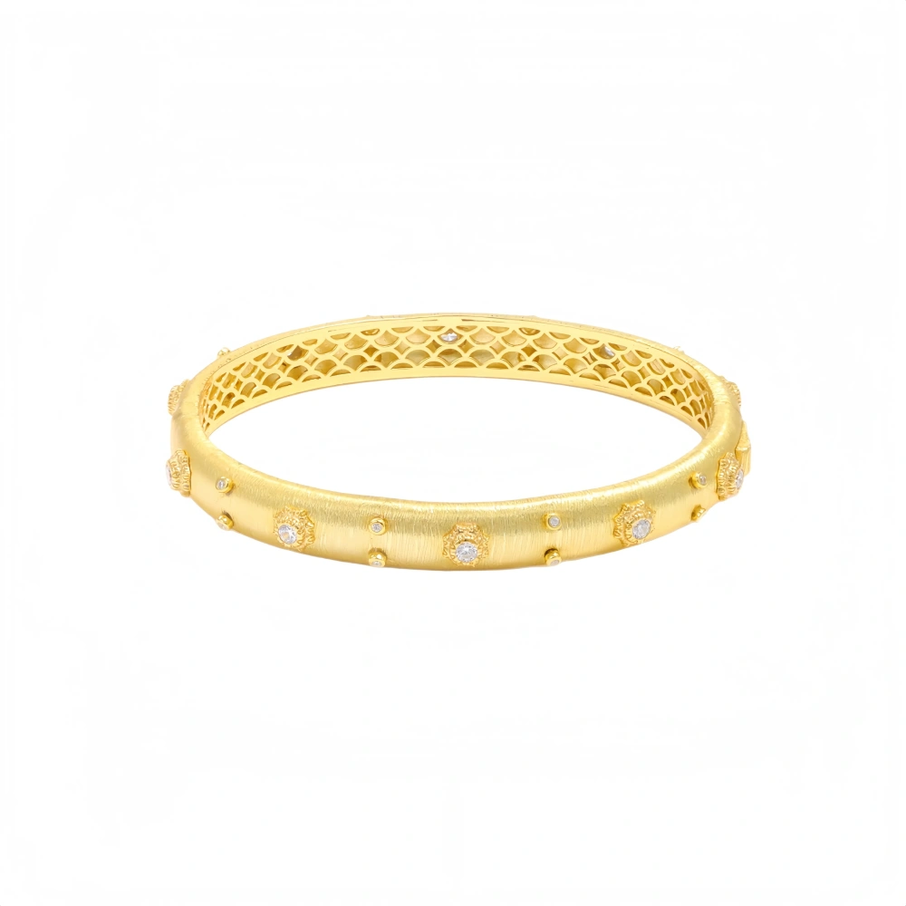 Mushan Luxury Brand Live-Streaming Bestseller: Italian Pure Silver Brushed Bracelet For Women, Diamond-Encrusted Clasp Bracelet