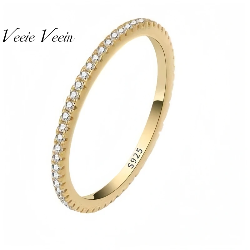 Veeie Veein Luxury Brand Luxury Brand Designer Moissanite Ring For Women S925 Sterling Silver Starry Sky Fashionable Layering