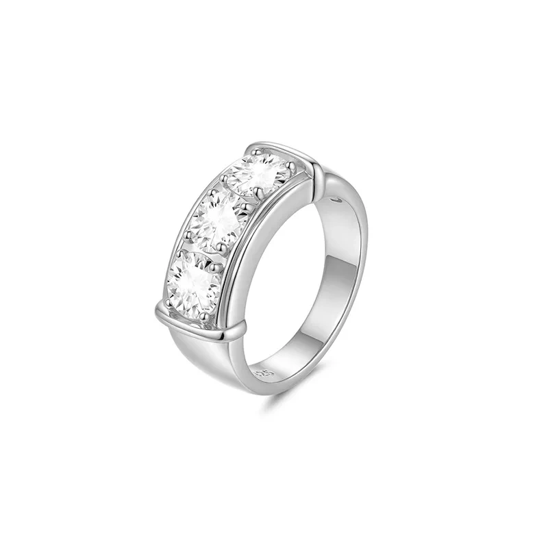 Veeie Veein Luxury Brand S925 Sterling Silver Ring Niche And High-End Ins Moissanite GRA Certificate Ring Accessory
