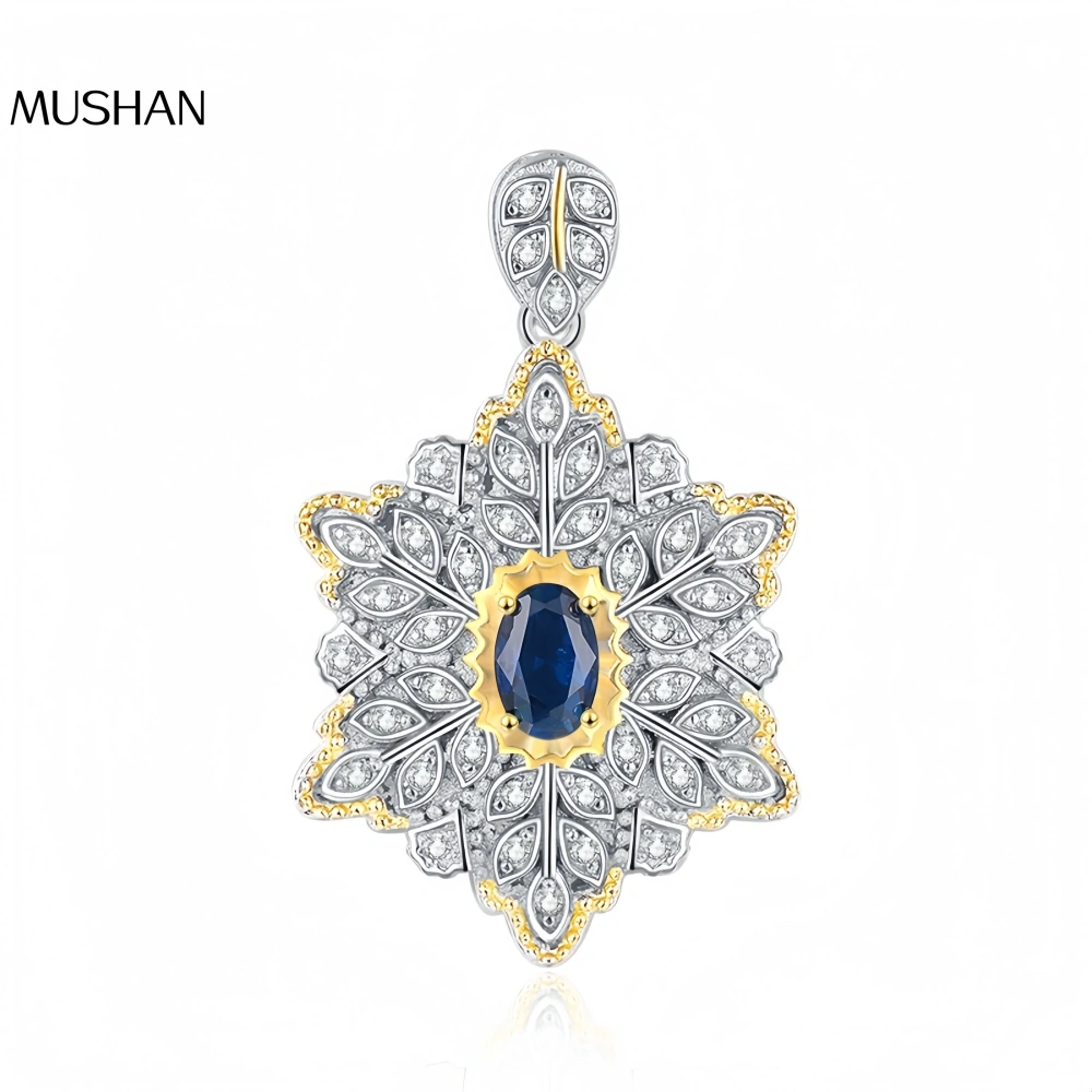 Mushan Luxury Brand S925 Sterling Silver Italian Gold Engraving Craftsmanship Retro Court-Style Pendant, Niche Pendant
