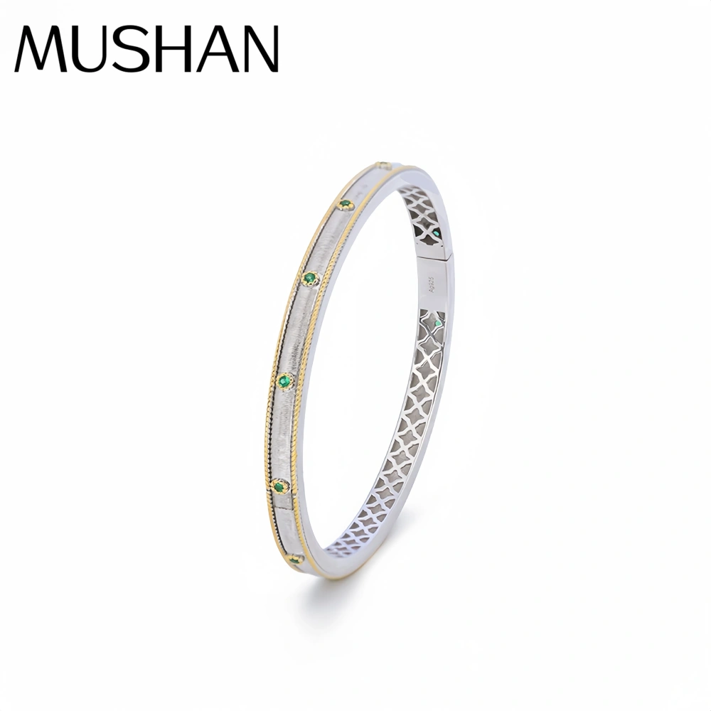 Mushan Luxury Brand High Quality 925 Sterling Silver Bracelet Original Design Pure Silver Brushed Bracelet With Women Bracelet