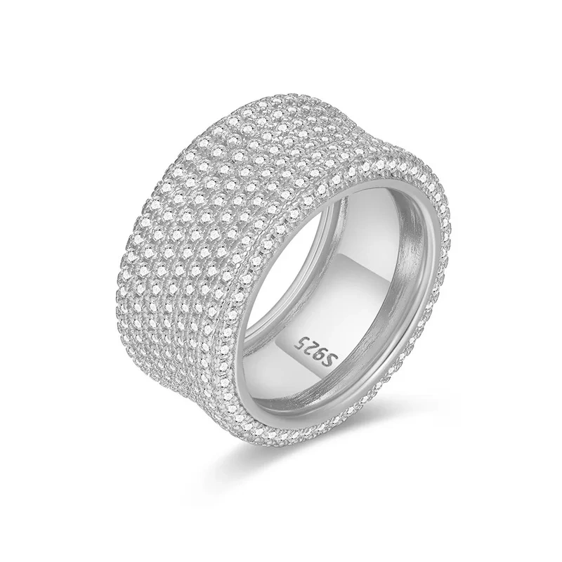 Veeie Veein Luxury Brand S925 Sterling Silver Men'S Ring Moissanite GRA Certificate Ring Starry Sky Trendy Accessory