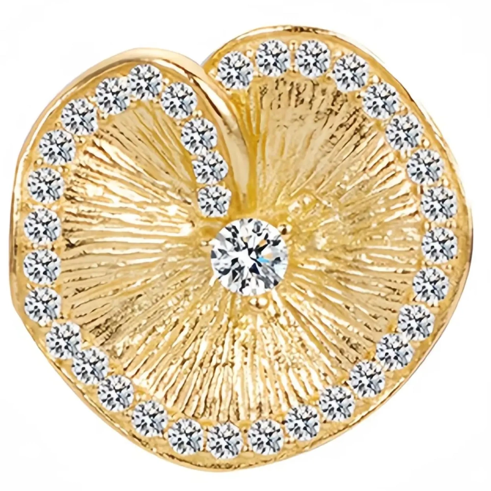 MuShan Luxury Brand 18K Gold Plated Italian Brushed Lotus Leaf S925 925 Sterling Silver Stud Earrings For Women Fine Jewelry