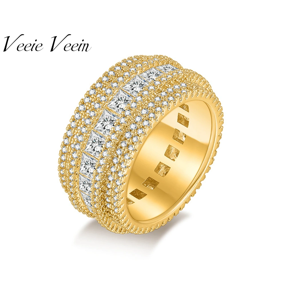 Veeie Veein Brand Newest Luxury Brand Designer S925 Sterling Silver Ring High-End Moissanite GRA Certificate Ring For Men