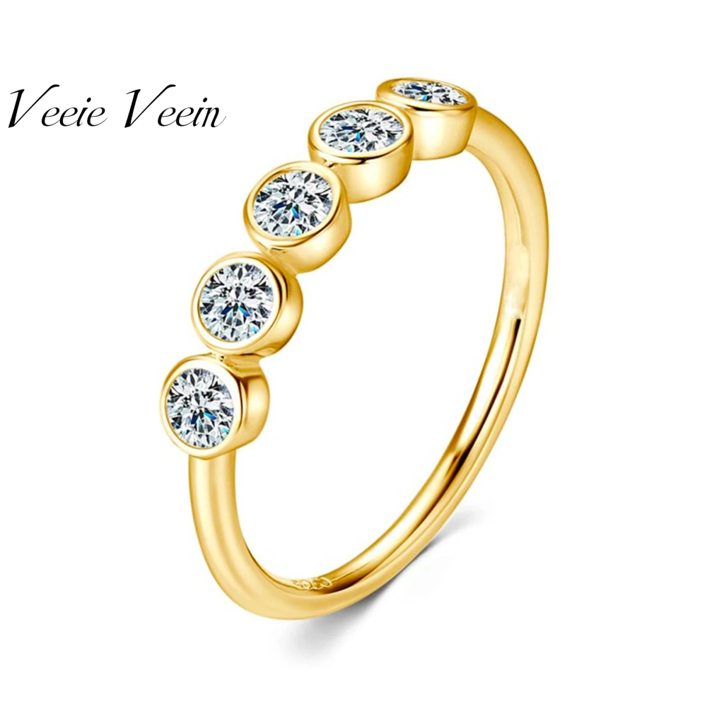 Veeie Veein Luxury Brand Minimalist Moissanite Ring GRA Certificate S925 Trendy Shaped Fashion Women Ring Jewelry