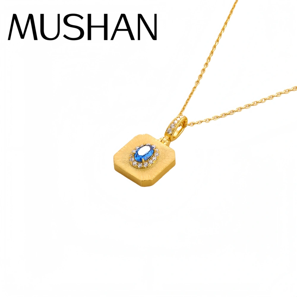 Mushan Luxury Brand Bestseller Brushed Heart-Shaped Pendant Necklace Women  New Pure Silver Collarbone Chain Necklace Jewelry