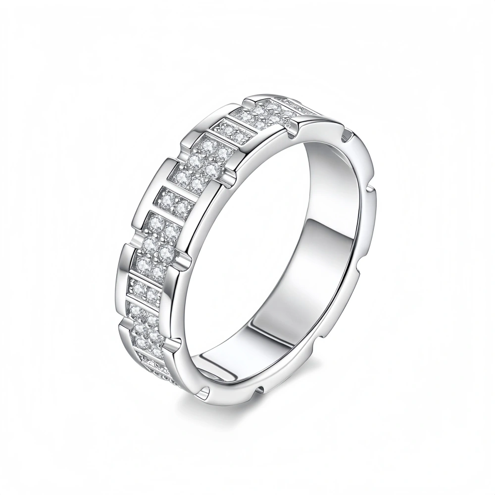 Veeie Veein Luxury Brand S925 Sterling Silver Women Ring Set With Moissanite Square Geometric Arrangement Ins Accessories
