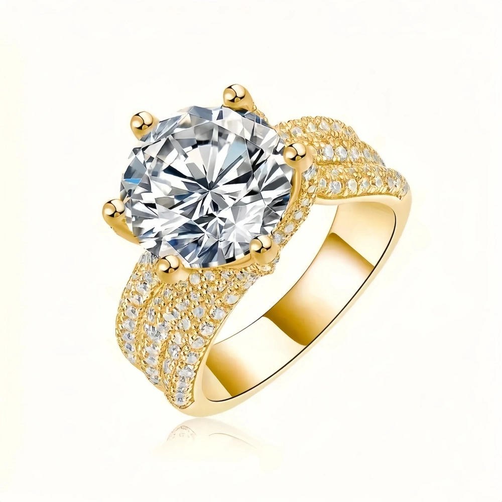 Veeie Veein Luxury Brand S925 Sterling Silver Ring Set With 5-Carat Moissan Stone Exudes  Sense Of Feminine Elegance