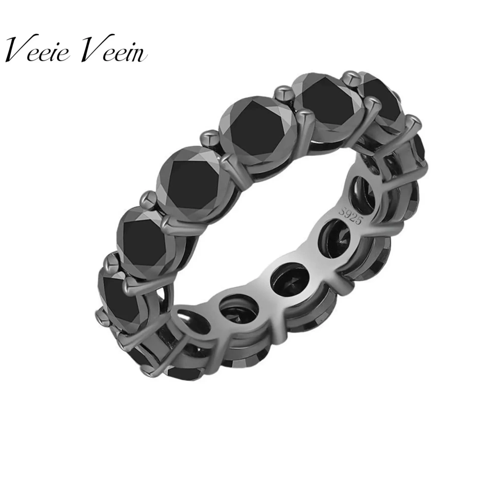 Veeie Veein Luxury Brand s 925 Sterling Silver Rings For Women Men Top Grade D Color Moissanite Diamond Ring Silver Jewelry
