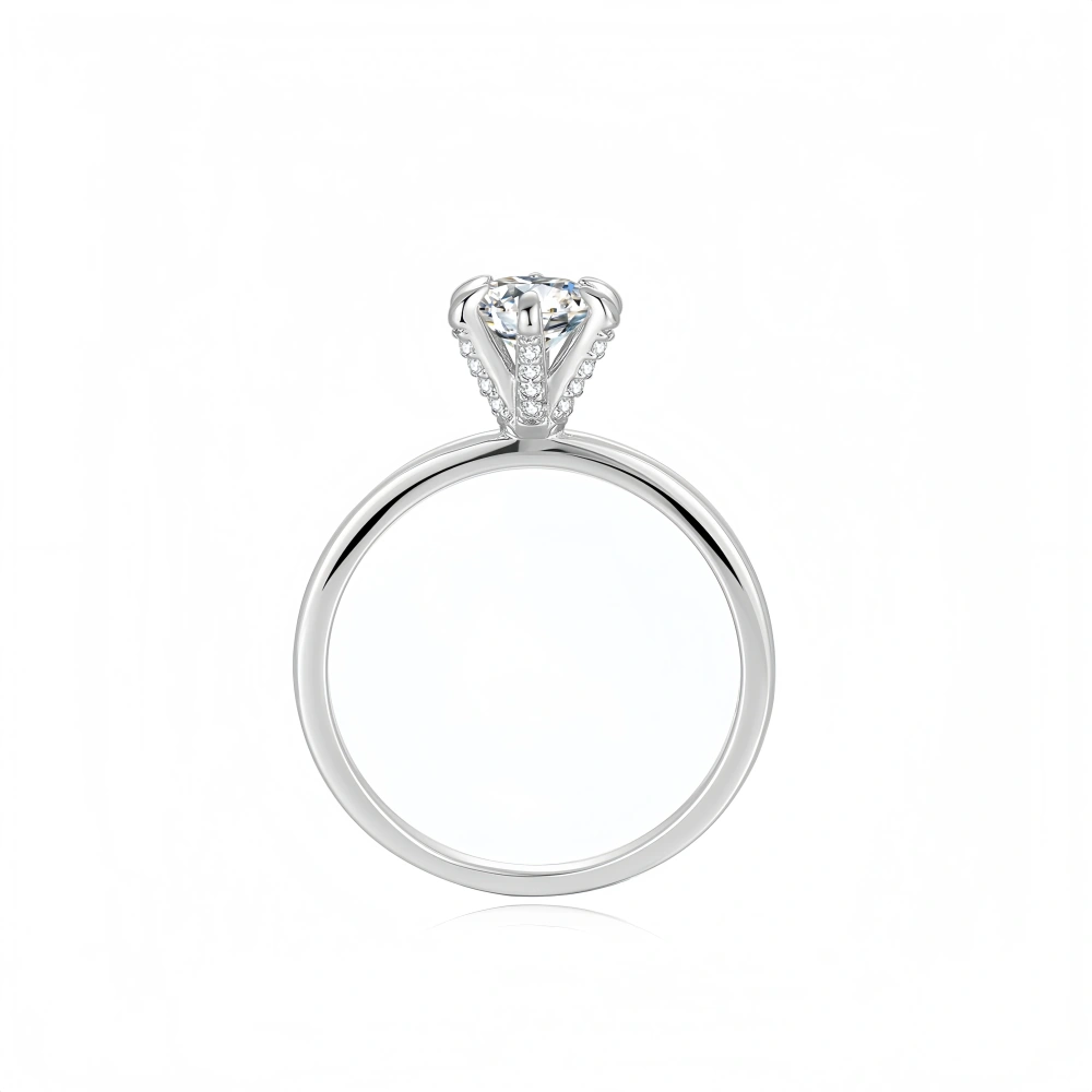 Veeie Veein Luxury Brand New Products S 925 Sterling Silver Classic Six-Prong 2-Carat Mossan Ring Women'S Ring Jewelry