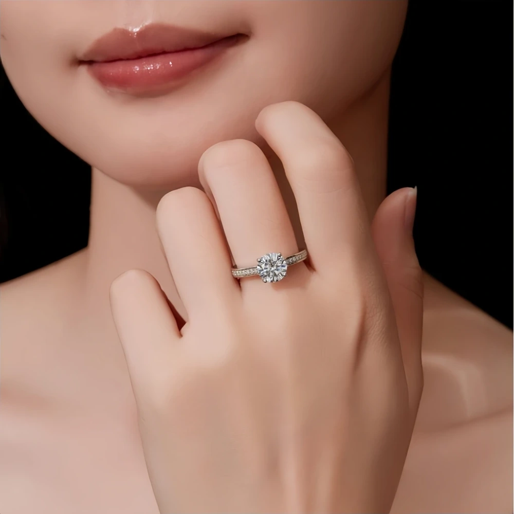 Veeie Veein Brand Luxury Brand Designer S925 Sterling Silver Ring GRA Certificate Mosang Fashion Jewelry For Women