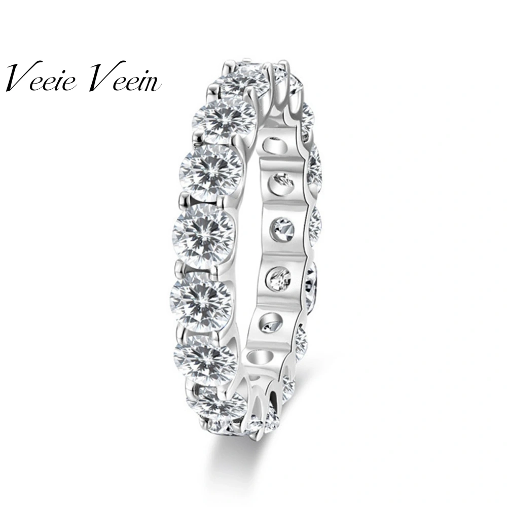 Veeie Veein Luxury Brand Newest Best-Selling S925 Sterling Silver Ring Full Circle Moissanite Ring For Women Ring