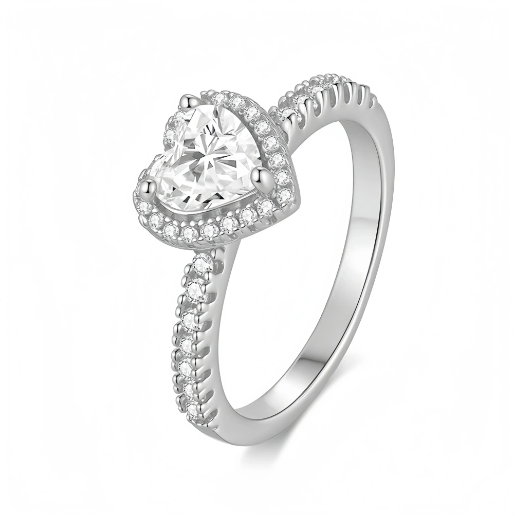 Veeie Veein Luxury Brand Hollowed-Out Cuban Moissanite Ring GRA Certificate S925 Shaped Love Women Floral Ring