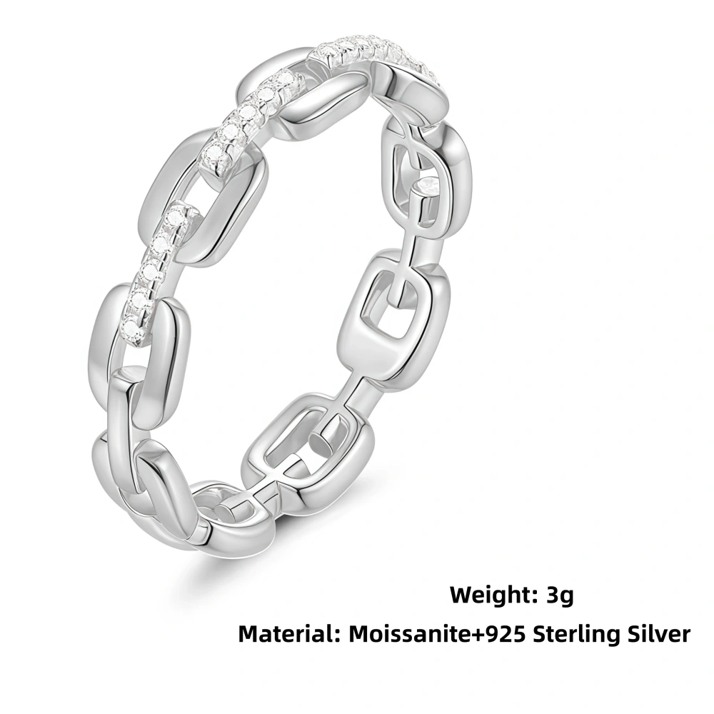 Veeie Veein Luxury Brand The S925 Sterling Silver Ring And Moissanite Ring Accessory Exude  Simple Fashionable And High-End Feel