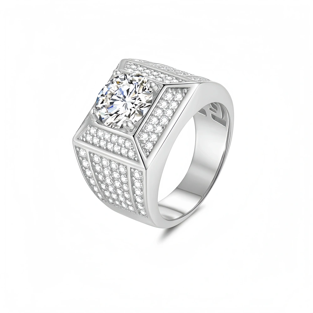 Veeie Veein Brand Luxury Brand Designer S 925 Sterling Silver Ring 2 Caramosan Stone Sugar Men GRA Certificate Ring Jewelry