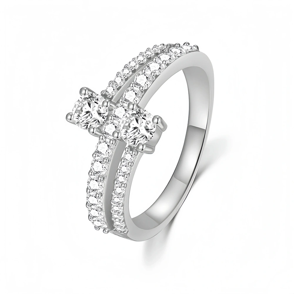 Veeie Veein Luxury Brand Hollowed-Out Cuban Moissanite Ring GRA Certificate S925 Shaped Fashion Women Floral Ring