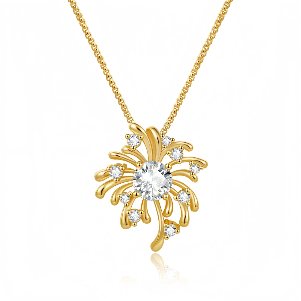 Veeie Veein Luxury Brand High Quality Moissanite Necklace S925 Sterling Silver Pendant Classic Flower Women Necklace Jewelry