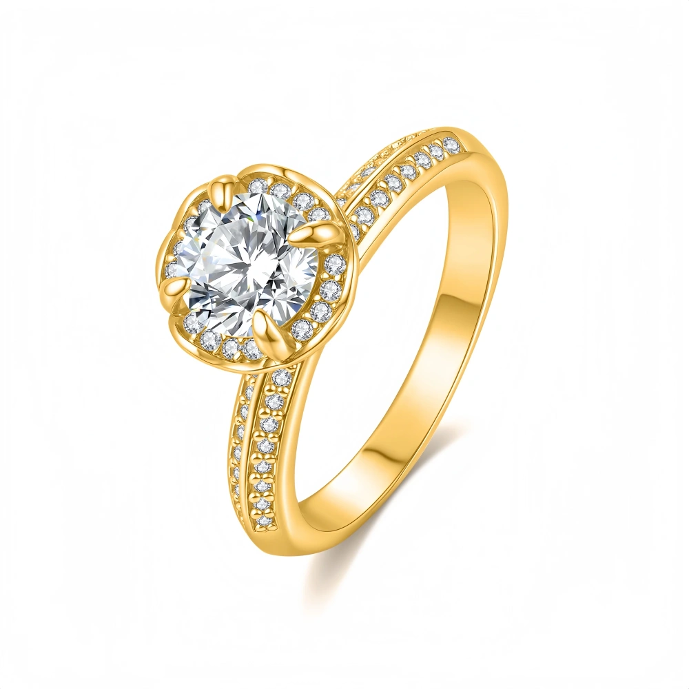 Veeie Veein Luxury Brand High Quality New Products Claw Inlay Moissanite GRA Certificate Ring S925 Sterling Silver Jewelry
