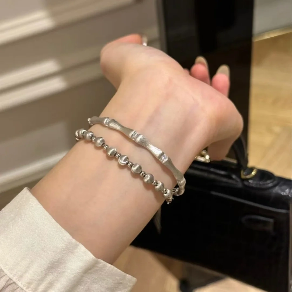 Mushan Luxury Brand Jie Jie High-Tech Chinese-Style Italian Brushed S925 Silver Gold-Plated Bracelet For Women