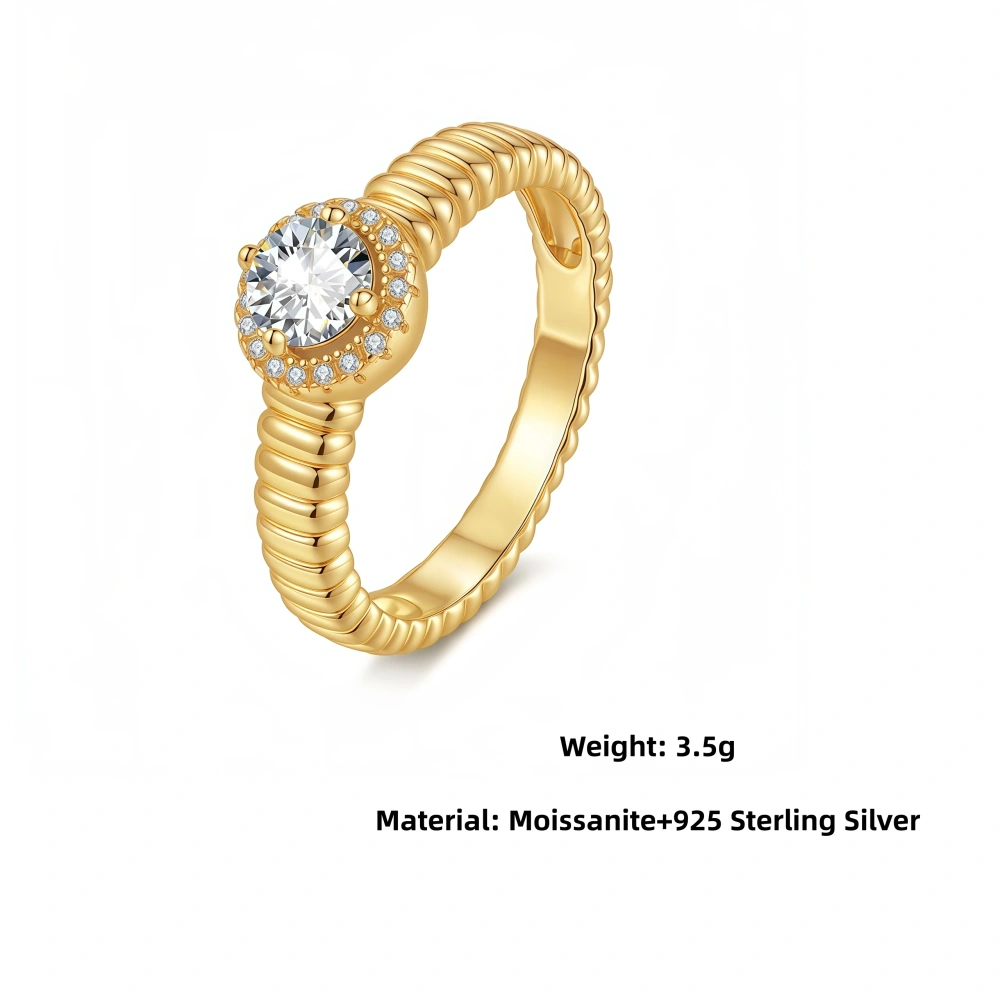 Veeie Veein Luxury Brand High Quality Fashion Four Claw Inlay Moissanite GRA Certificate Ring S925 Sterling Silver Jewelry