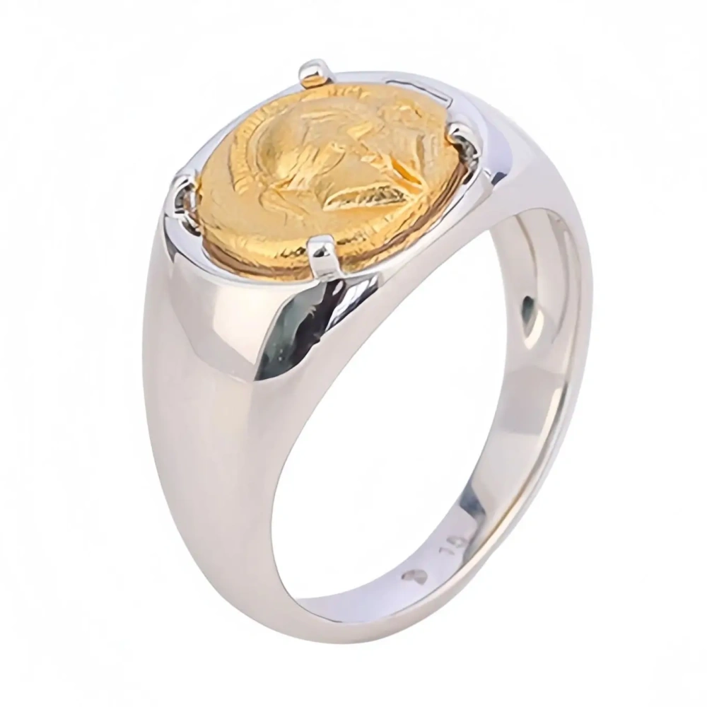 Mushan Luxury Brand Spartan Coin Ring For Women 18k Gold Plated 925 Sterling Silver Rings Fashion Jewelry Accessories