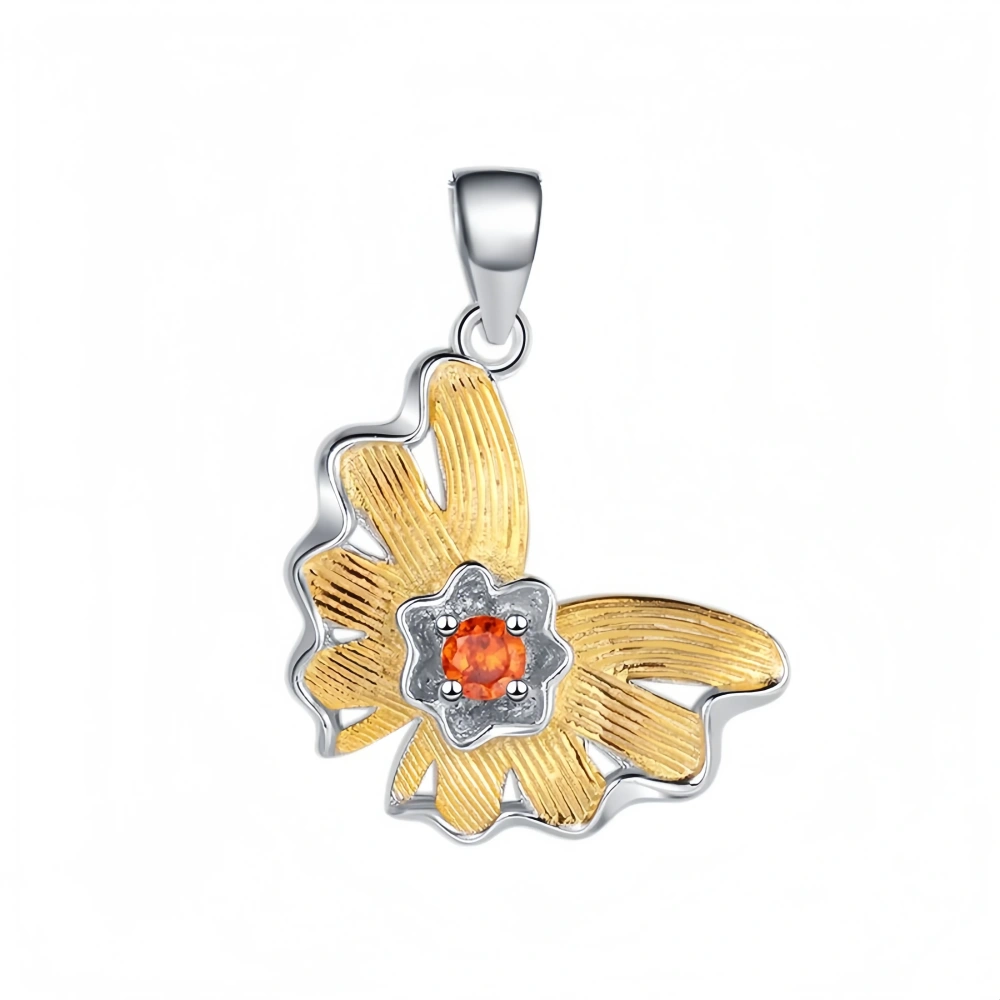 Mushan Luxury Brand 925 Silver Italian Bratti Butterfly Pendant, A Retro Handcrafted Niche Design For Women