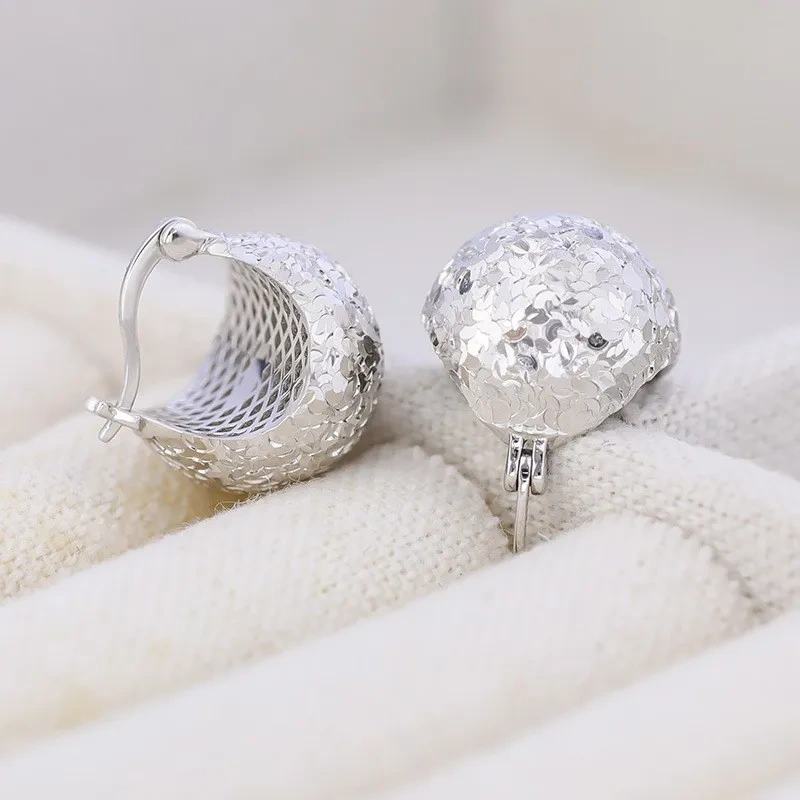 MuShan Luxury Brand Lrregular Bulb Pinecone Earrings Ear Studs Brushed Gold 18K Gold Plated 925 Sterling Silver Stud Earrings
