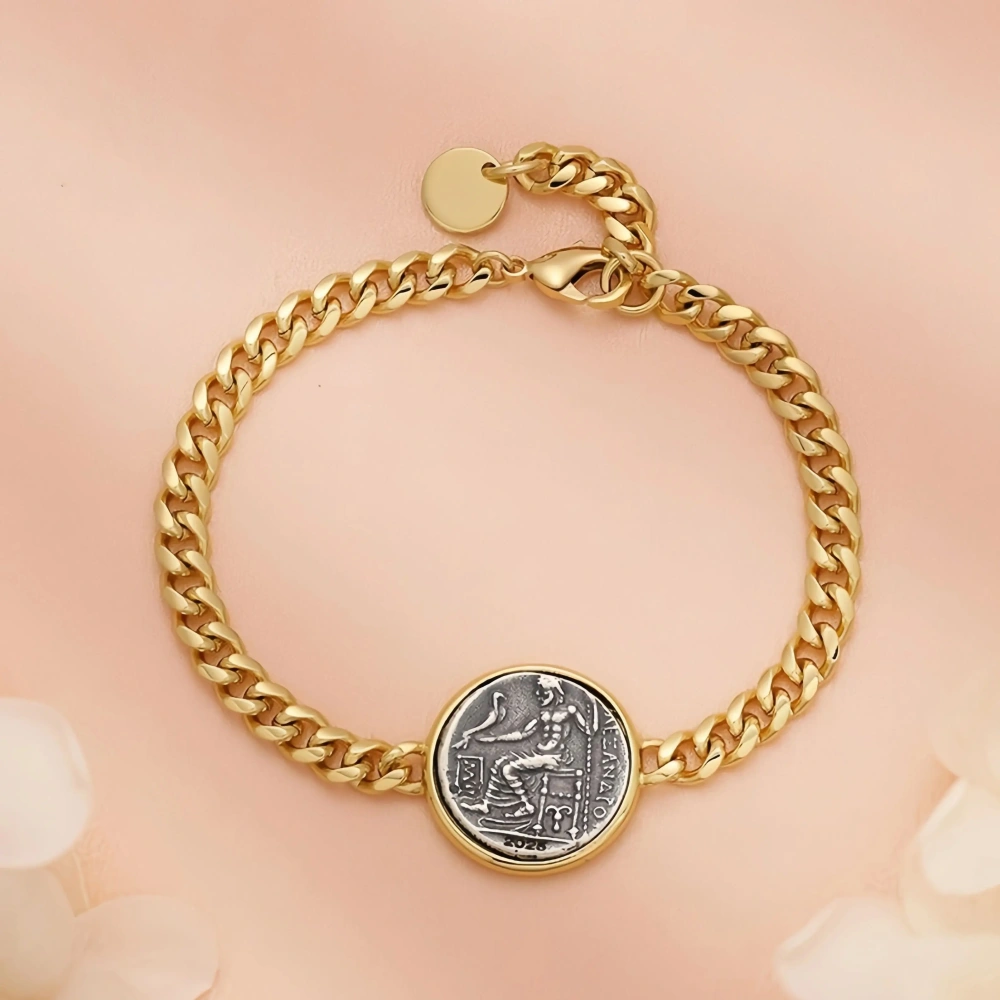 Mushan Luxury Brand High Quality Custom Made Roseone Ancient Greek Bracelet 925 Sterling Silver Women Style Jewelry