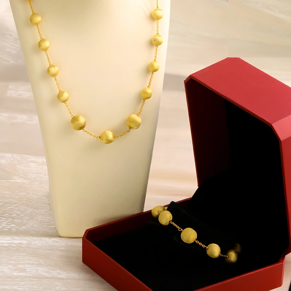 Mushan Luxury Brand New Style 925 Sterling Silver Brushed Ball Necklace High Quality For Women'S Collarbone Chain Jewelry