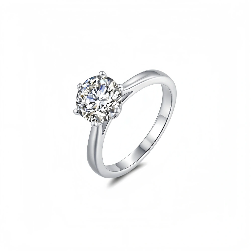 Veeie Veein Luxury Brand High Quality 1-2-3 Carat Claw Inlay Moissanite GRA Certificate Ring S925 Sterling Silver Jewelry