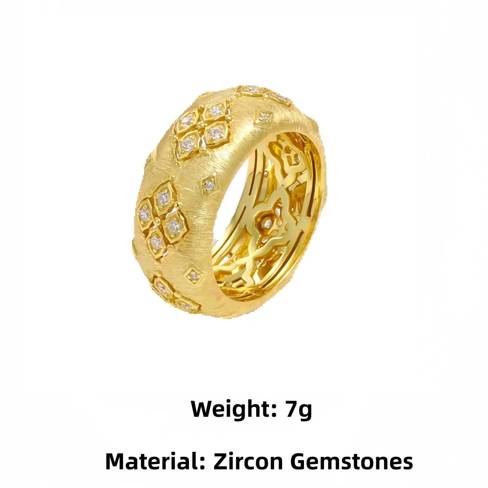 Mushan Luxury Brand Hot Sale Diamond Encrusted Four Leaf Flower Brushed Ring For Women  925 Sterling Silver Ring Jewelry