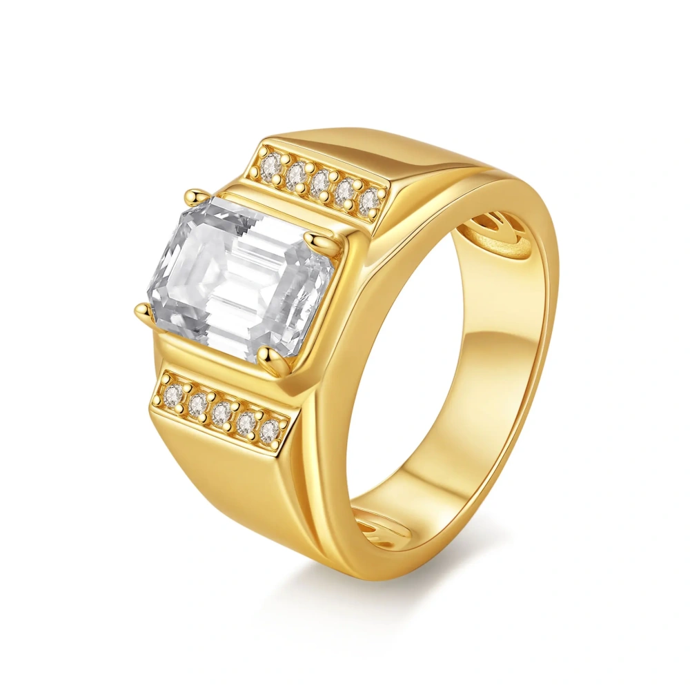 Veeie Veein Luxury Brand High Quality S925 Sterling Silver Ring 3-Carat Emerald-Cut Ring GRA Certificate  Ring Jewelry
