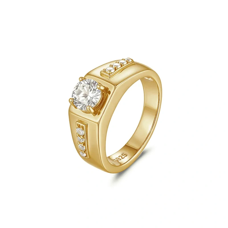 Veeie Veein Luxury Brand S925 Sterling Silver 1-Carat Moissanite GRA Certificate Ring Niche Accessory For Men Jewelry